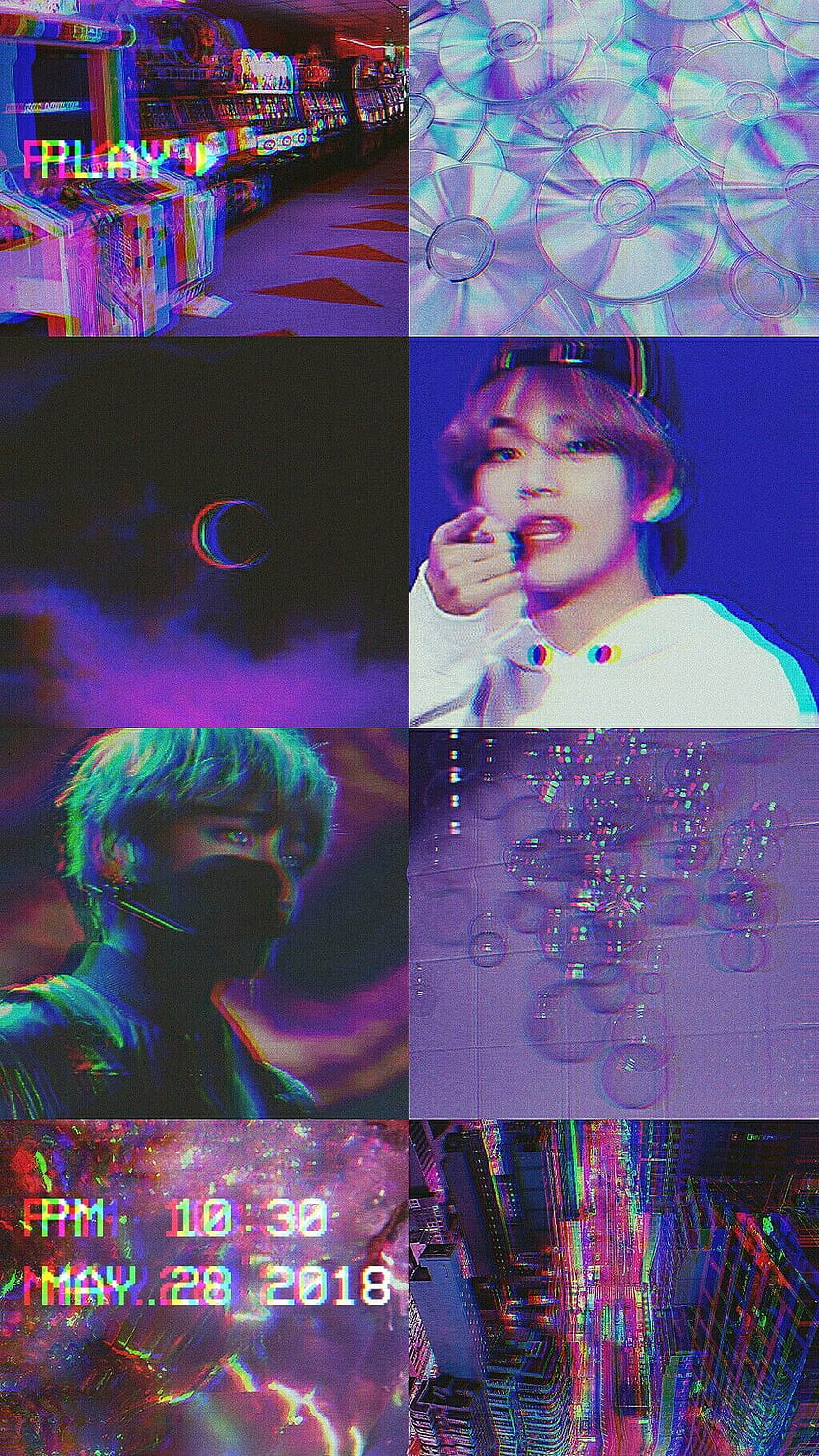 Taehyung vintage aesthetic purple, retro bts HD phone wallpaper