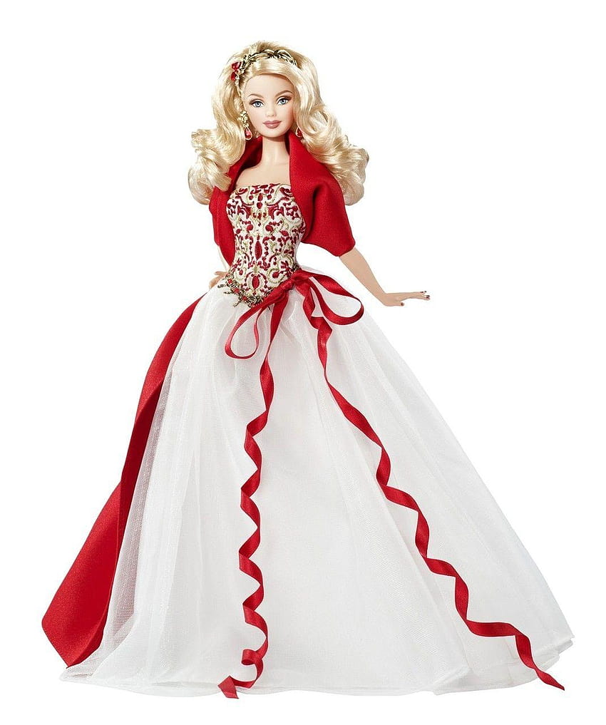 Beautiful Cute Barbie Doll in White Red Dress, dresses HD phone wallpaper