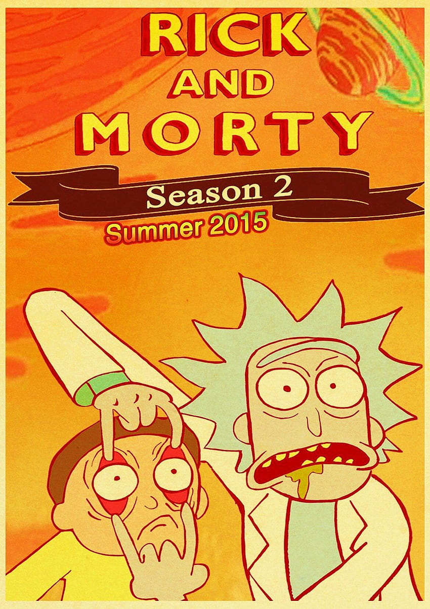 Cartoon Poster Rick And Morty Retro Posters Kraft Wall Paper High Quality Painting For Home Decor Wall Stickers HD phone wallpaper