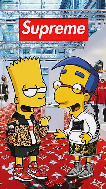 Gucci Clipart Bape - Supreme Wallpaper Bart Simpson, HD Png Download -  791x1027 (#236800) - PinPng
