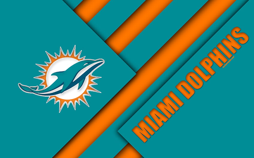 Miami Dolphins, AFC East, logo, NFL, green, abstract dolphins HD wallpaper