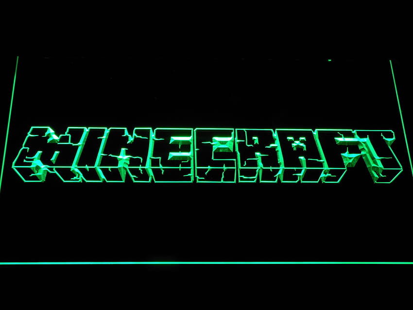 Sinal de néon LED do Minecraft, minecraft de néon papel de parede HD