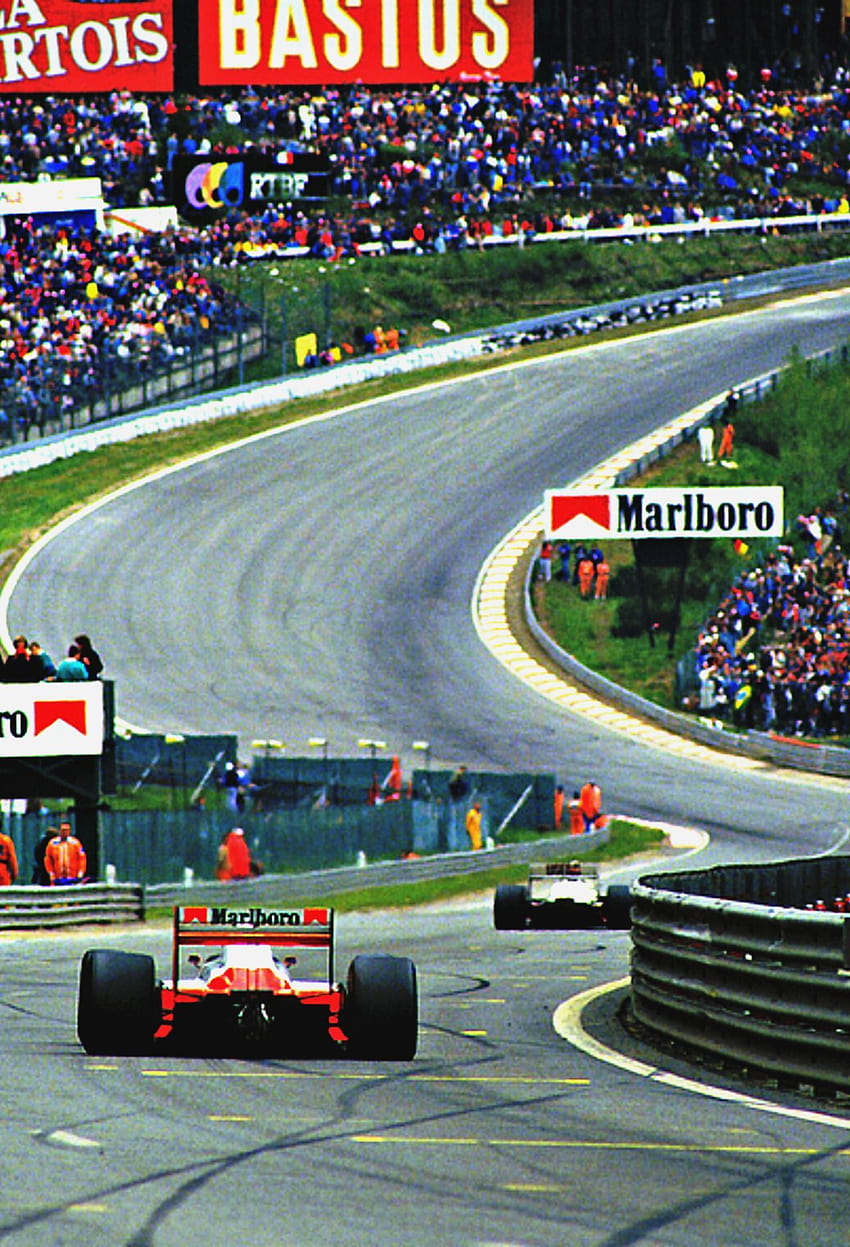 f1-Meisterschaft: „Alain Prost l Belgien 1987“, klassischer f1 HD-Handy-Hintergrundbild