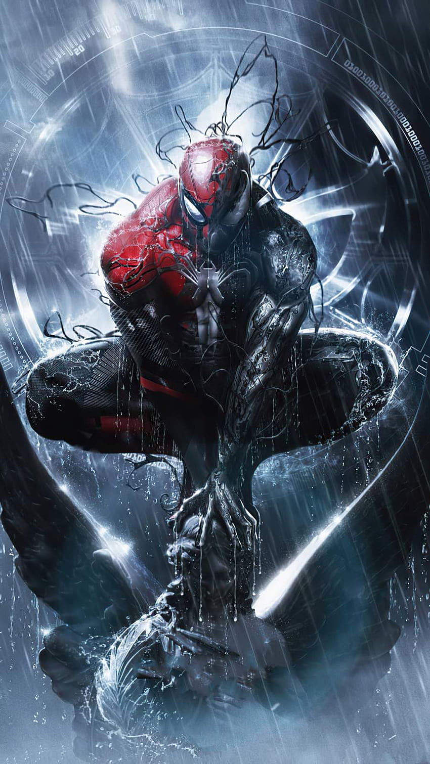 Spiderman dan Venom, setelan racun wallpaper ponsel HD