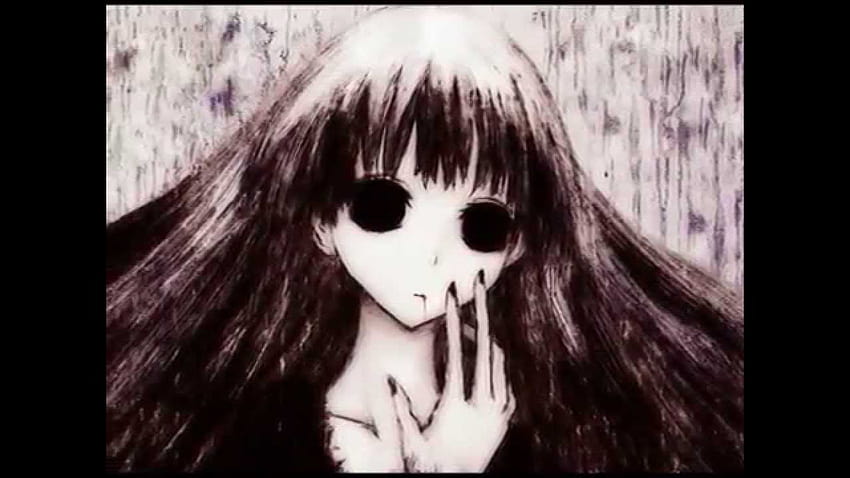 Gruselige Anime-Mädchen, gruselige Anime-Mädchen-Augen HD-Hintergrundbild
