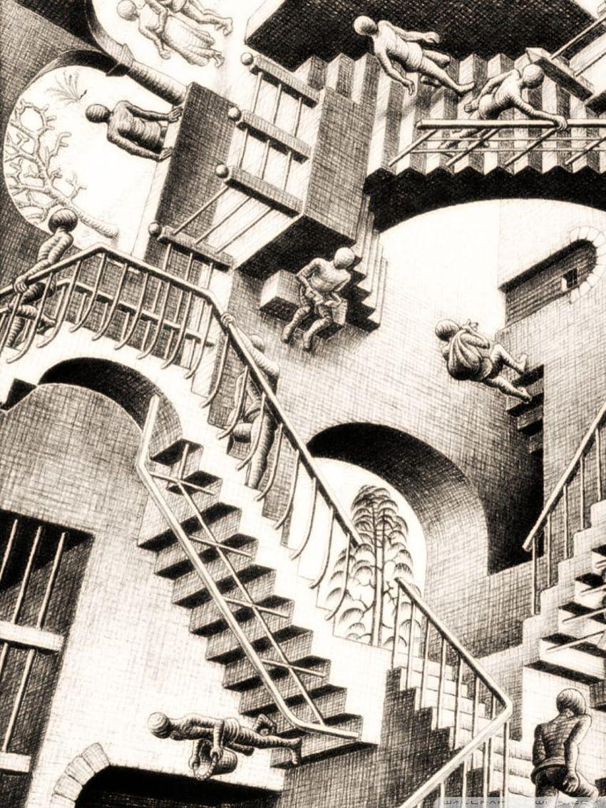 Relativity by M. C. Escher ❤ for Ultra, m c escher HD telefon duvar kağıdı