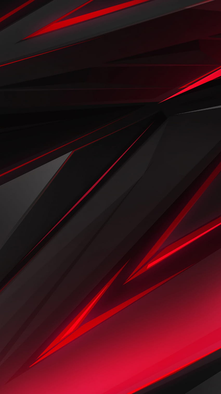 Black Red Abstract Polygon 3d Red Gaming [3840x1600] for your , Mobile & Tablet, gamers phone HD phone wallpaper