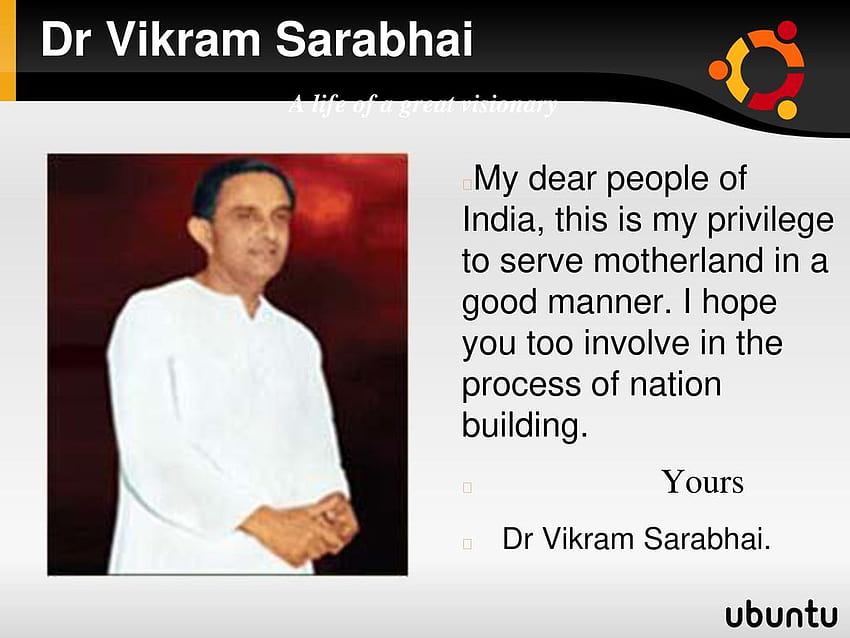 Vikram Sarabhai 박사 위대한 선견자의 삶 HD 월페이퍼