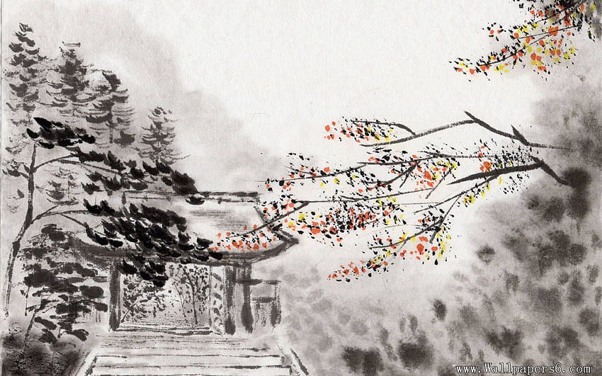 Pintura Tradicional China, tinta china fondo de pantalla