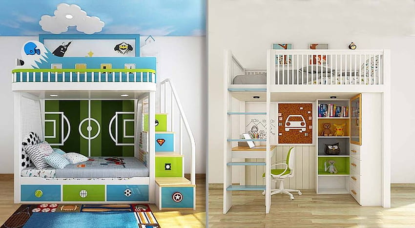 Difference between Bunk bed and Loft bed ~ Magical Nest HD wallpaper