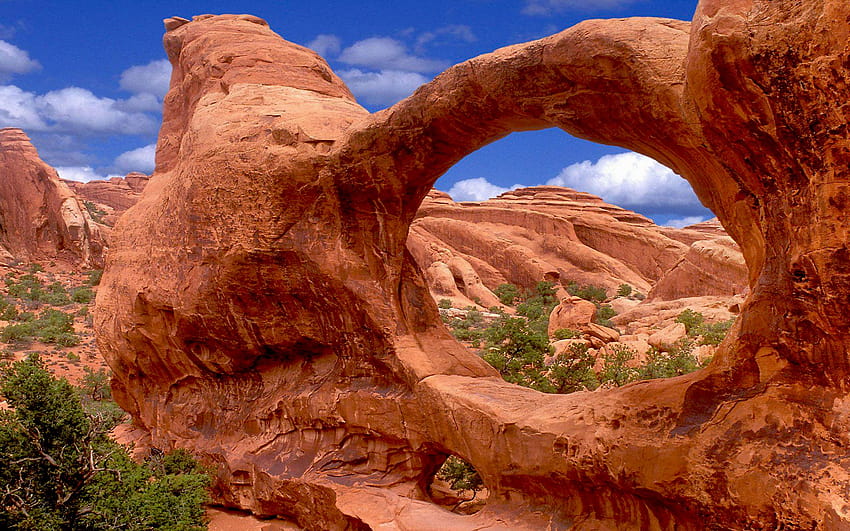 Unusual Places In Utah Double Arch Arches National Park In Utah HD wallpaper
