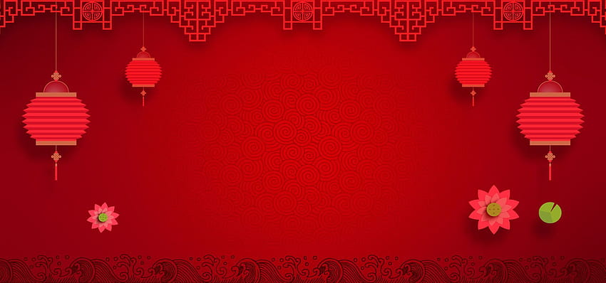 Червени фонове за китайската нова година, естетика на китайската нова година HD тапет