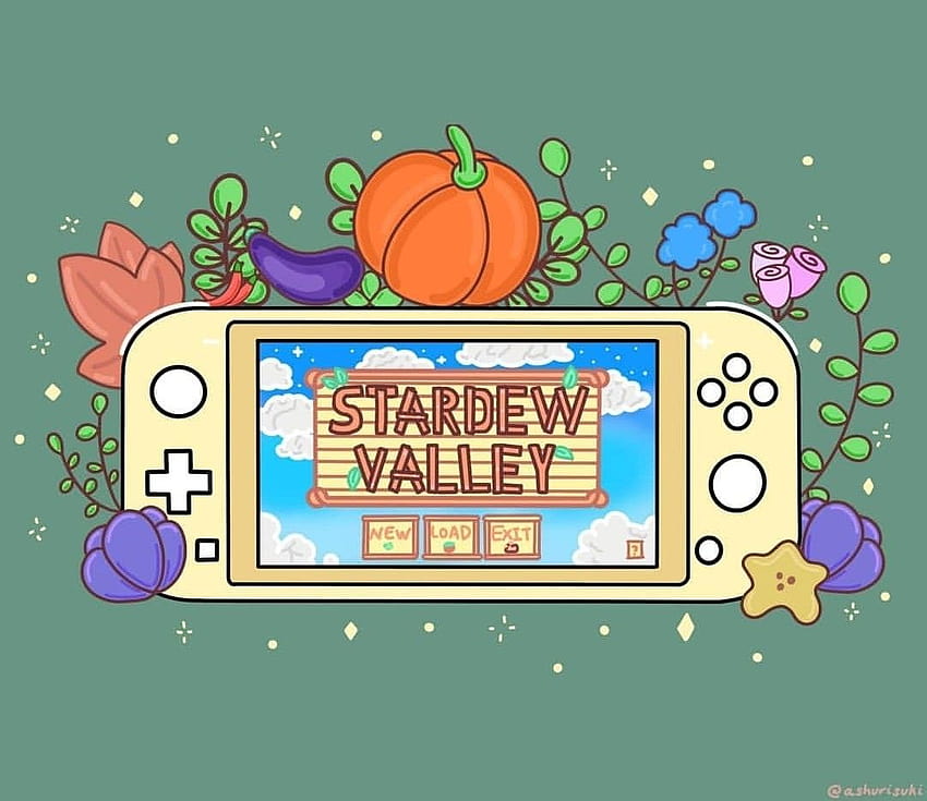 Grafiki koncepcyjne inspirowane Stardew Valley > Projekt Nintendo Switch Lite > Gra rolnicza, estetyczny przełącznik Nintendo Tapeta HD