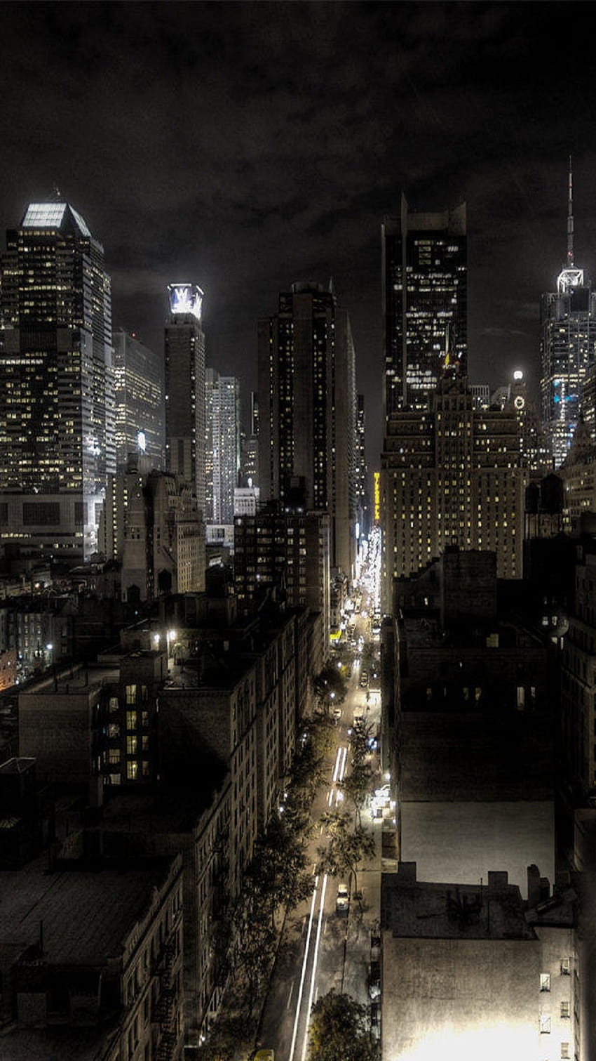 Nocna panorama Nowego Jorku Android, nocna panorama Tapeta na telefon HD