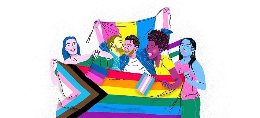 Flagi LGBTQ Pride i ich znaczenie: zobacz gejów, lesbijki, osoby transpłciowe i nie tylko, dumę z płynną płcią Tapeta HD
