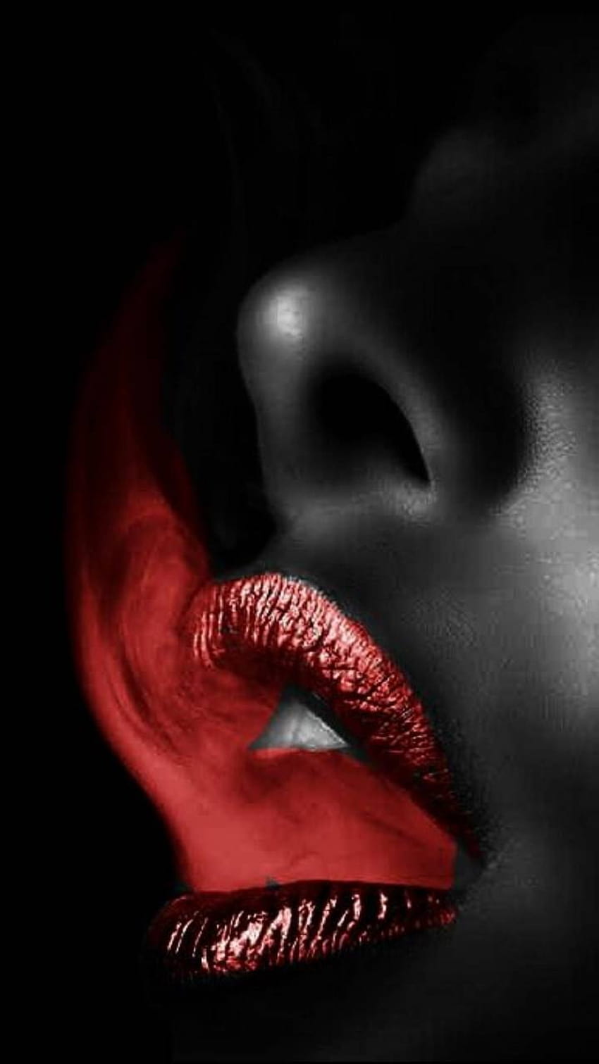 Fire red lips by __KoniG__ • ZEDGE™ HD phone wallpaper
