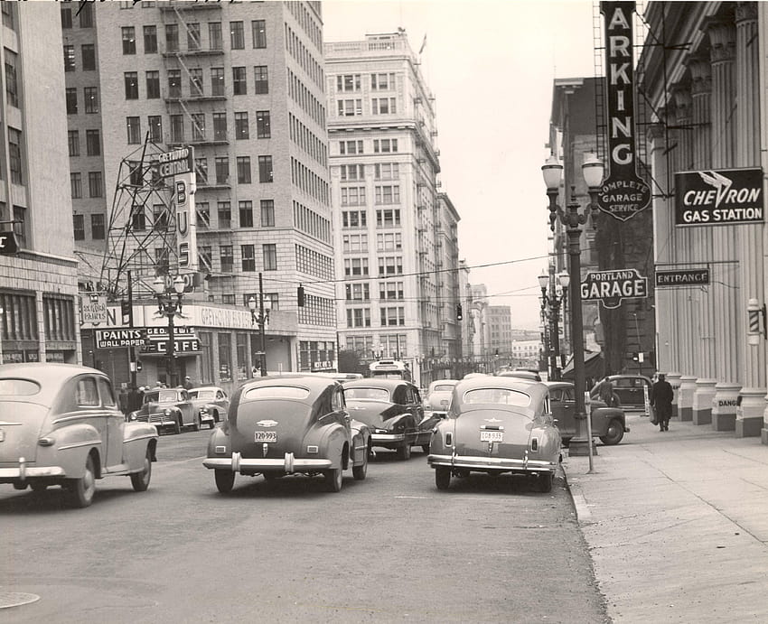 Cidade dos anos 50, estética vintage dos anos 50 papel de parede HD