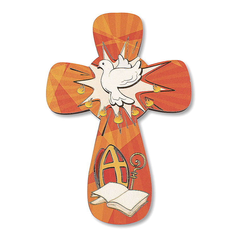 Kreuz modernes Konfirmations-Souvenir mit Diplom Heiliger Geist HD-Handy-Hintergrundbild