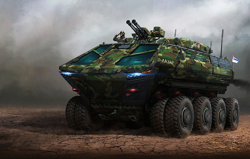 Weapons, Military, Art, Technique, Military, Army, Serbia, Art, Special forces, BMP, Special Force, Science Fiction, Science fiction, Transport & Vehicles, by Ivan Sevic, Near Future , section оружие, army cars HD wallpaper
