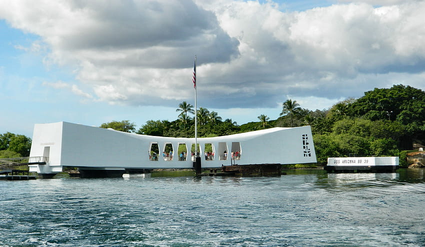 モニュメント: USS アリゾナ記念館 風景 アメリカ ハワイ、真珠湾 高画質の壁紙