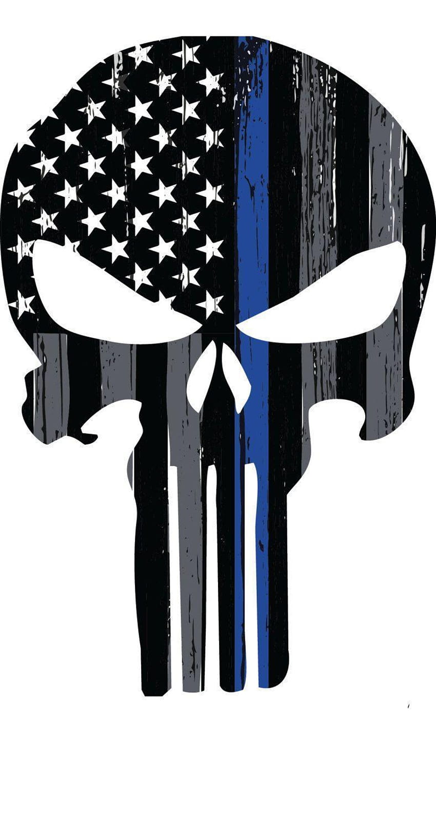 Thin Blue Line Punisher Skull Decal by ANGPrintingAndDesign on HD phone wallpaper