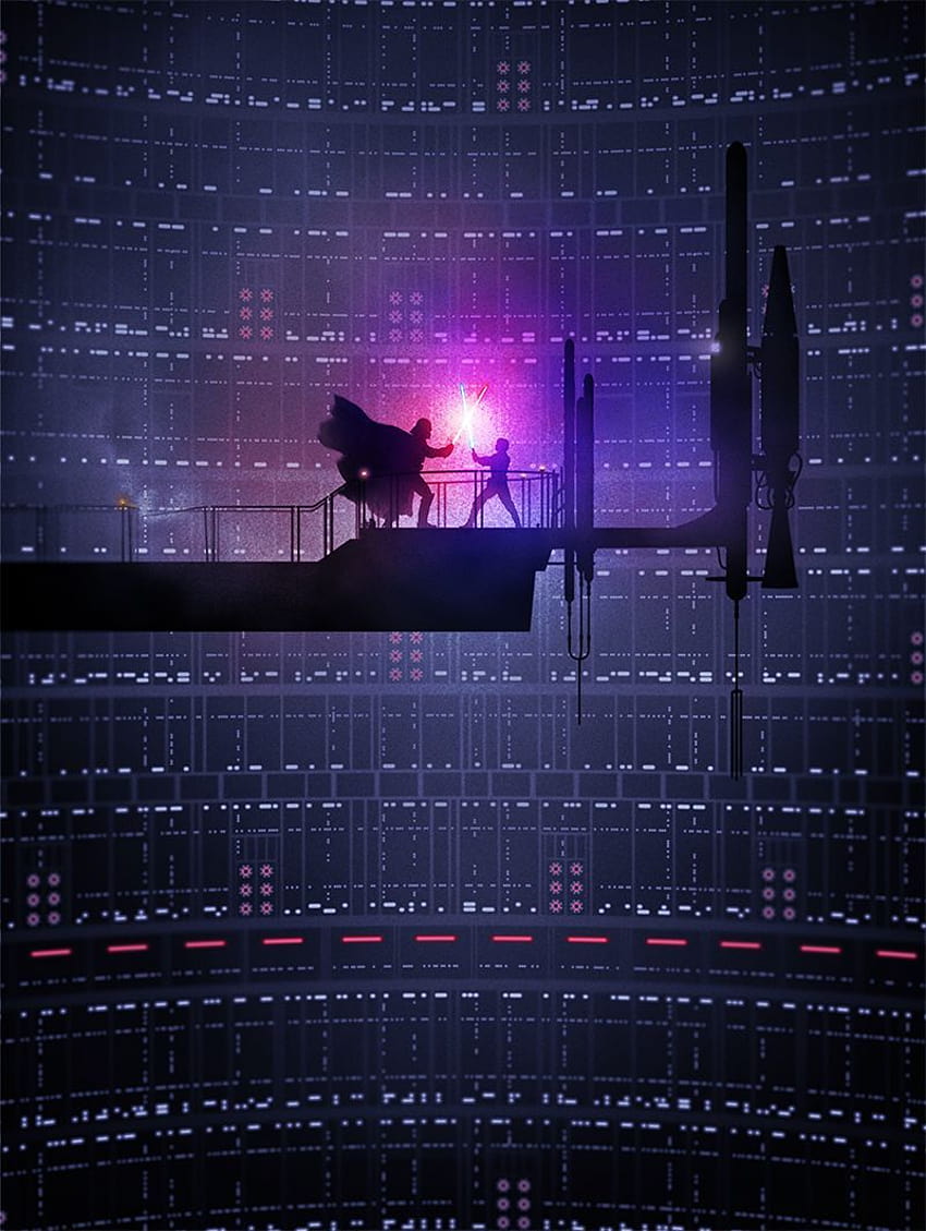 Star Wars: Bespin Duell Erstellt von Marko Manev, Star Wars Das Imperium schlägt Luke Skywalker gegen Darth Vader zurück HD-Handy-Hintergrundbild