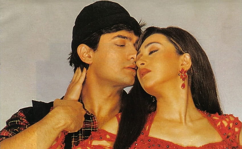 Противоречивата целувка на Амир Хан с Каризма Капур в Раджа Хиндустани – Взрив от миналото, Амир Хан и Каришма Капур HD тапет