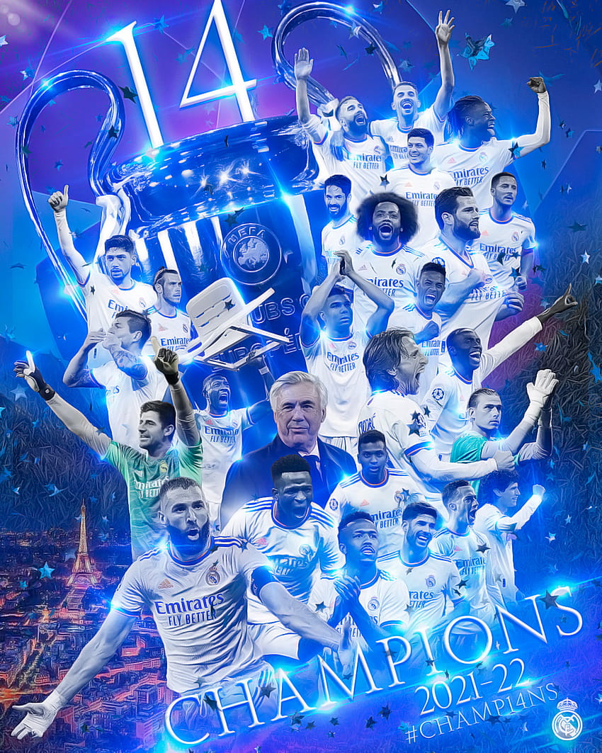 Campioni della UEFA Champions League 2022 del Real Madrid Sfondo del telefono HD