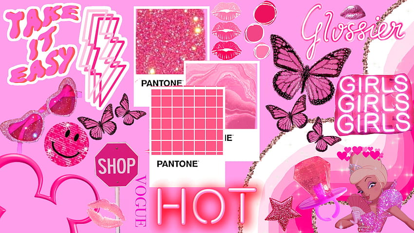 Hot Pink Laptop, pink summer laptop HD wallpaper