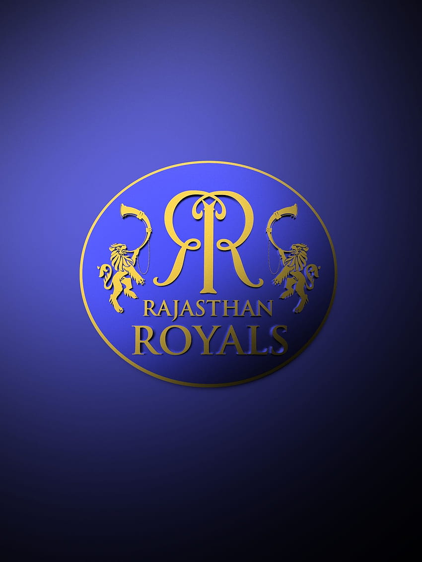 Rajasthan Royals IPL poster con logo metallico dipinto, logo dei reali del Rajasthan Sfondo del telefono HD