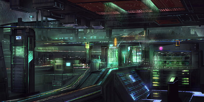 Sala de Laboratório, Cyberpunk, Futurista, design futurista papel de parede HD