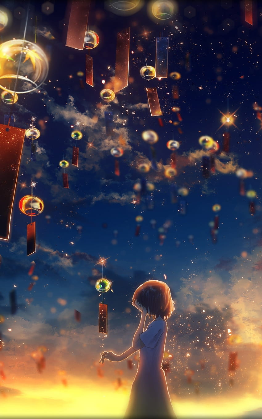 1600x2560 Anime Girl, Crying, Tears, Sad, Sunset, Clouds, Scenic, Sky for Google Nexus 10, sad sky HD phone wallpaper