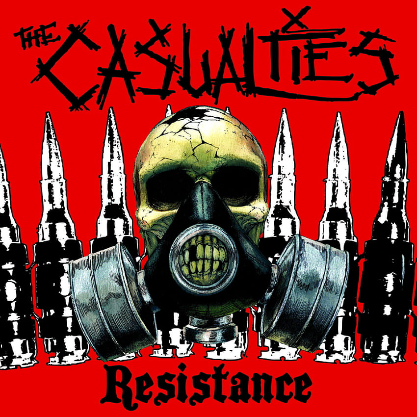 THE CASUALTIES hardcore punk rock dark skull ananrchy gas mask HD phone ...