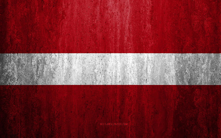 Flag of Latvia, stone background, grunge flag, Europe, Latvia flag, grunge art, national symbols, Latvia, stone texture with resolution 3840x2400. High Quality HD wallpaper
