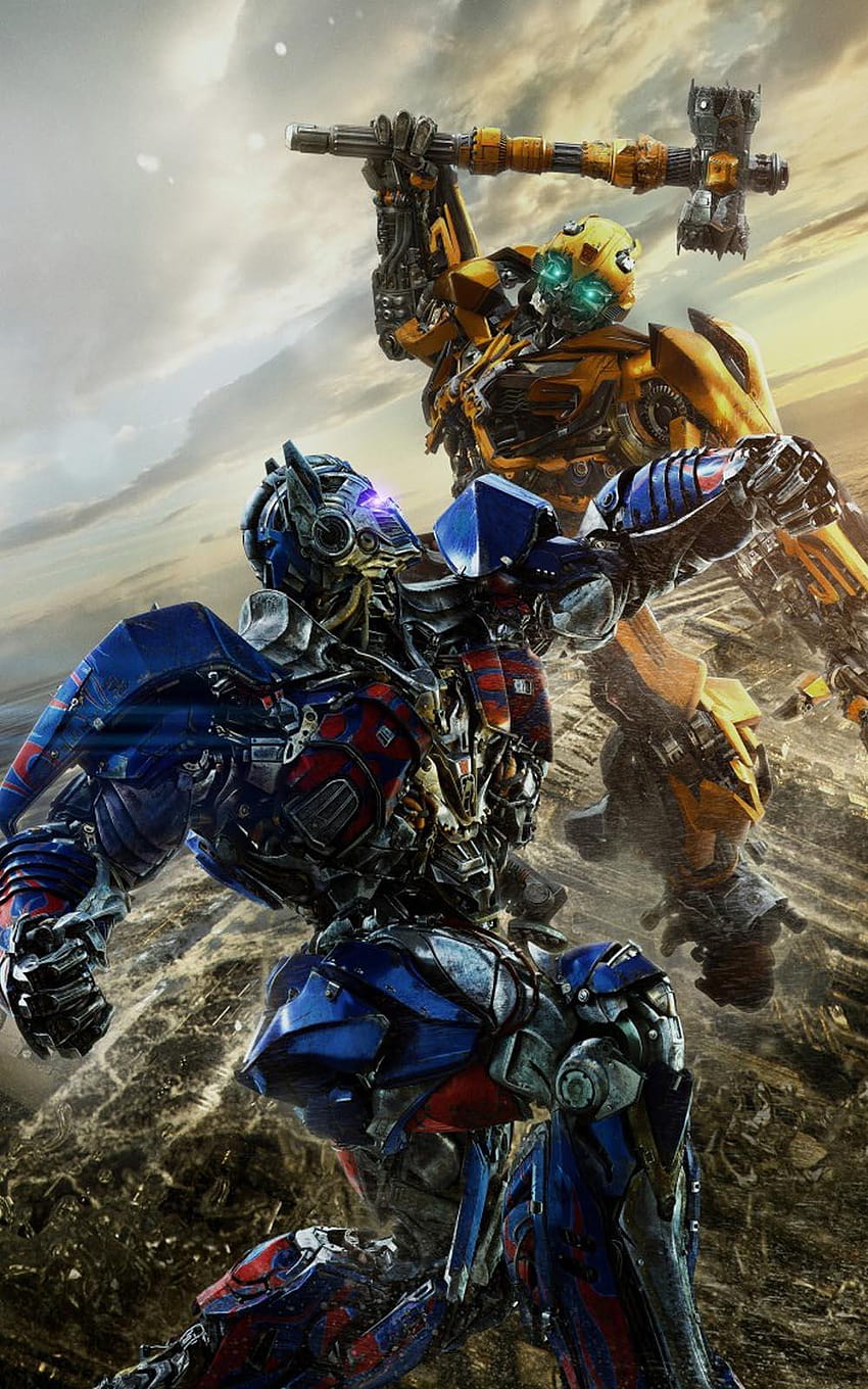 Bumblebee Vs Optimus Prime En Transformers El Último Caballero, transformers mobile fondo de pantalla del teléfono