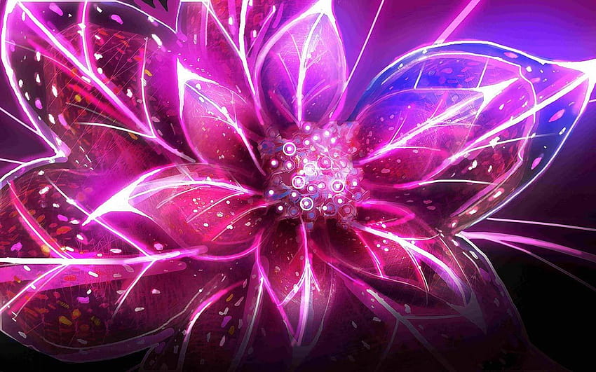 Neon Galaxy Flower HD wallpaper