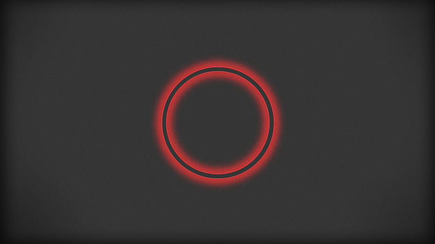 Червеният кръг на сив фон 1920x1080, сиво и червено HD тапет