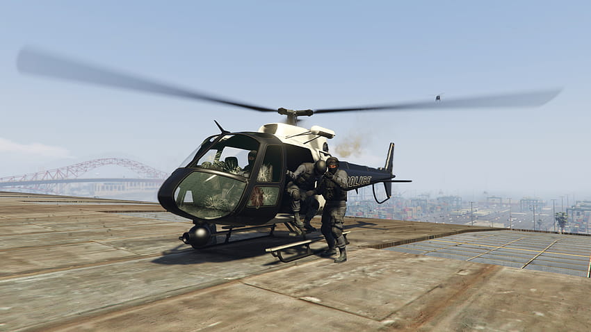 Wanted Level in Grand Theft Auto V and GTA Online, police helicopter HD wallpaper