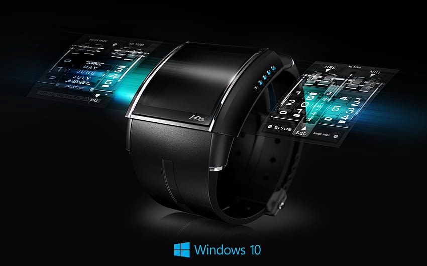 Windows 10 Clock with Digital Watch HD wallpaper