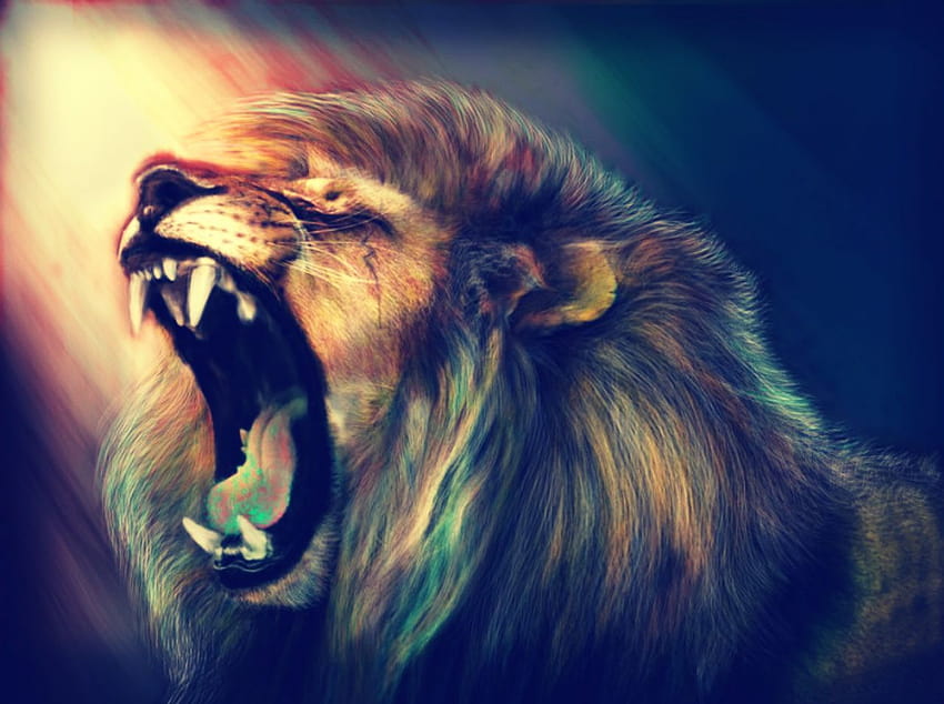 Straszny lew, niebezpieczny lew Tapeta HD