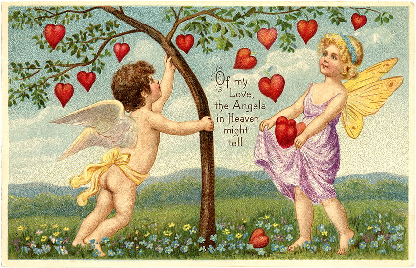 Schenken Sie Ihren Gästen Vintage-Valentinsgeschenke bei Ihrer Valentinstagshochzeit, einem Retro-Valentinstag HD-Hintergrundbild