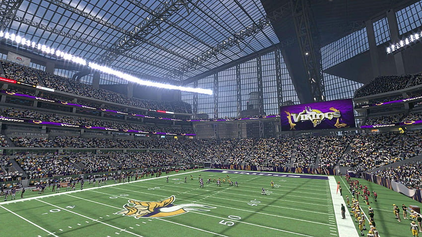 Das neue Vikings-Stadion, das in der nächsten Saison eröffnet wird, debütiert in Madden NFL 16, dem US-Bank-Stadion HD-Hintergrundbild