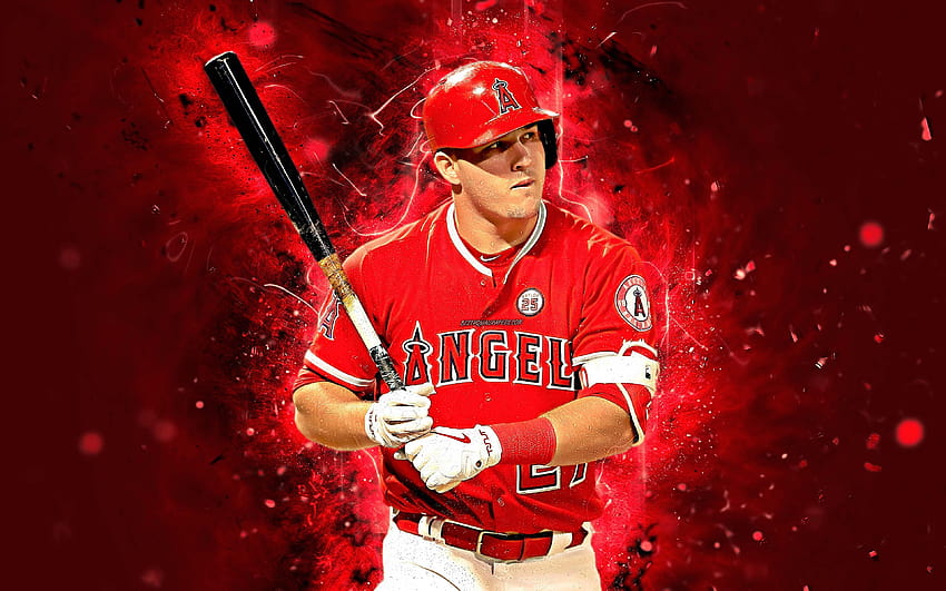 Mike Trout, center fielder, abstract, los angeles angels 2019 HD wallpaper
