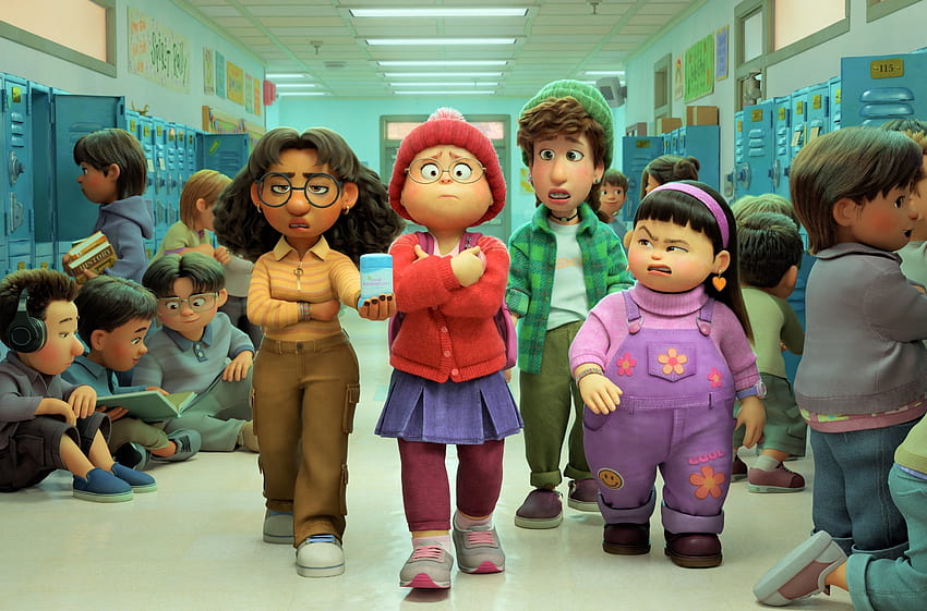 So sehen Sie sich den neuen Pixar-Film „Turning Red“ online an, 4town von Disney und Pixars, die rot werden HD-Hintergrundbild