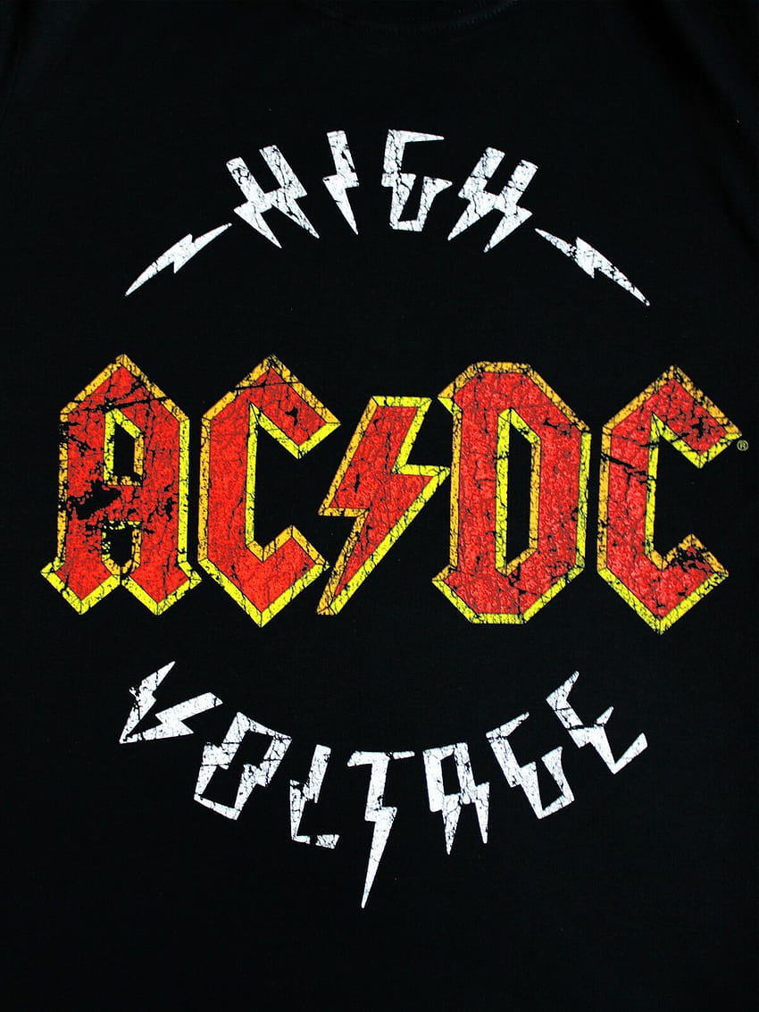 AC/DC 고전압 공식 하드 로큰롤 음악 블랙 남성 T HD 전화 배경 화면