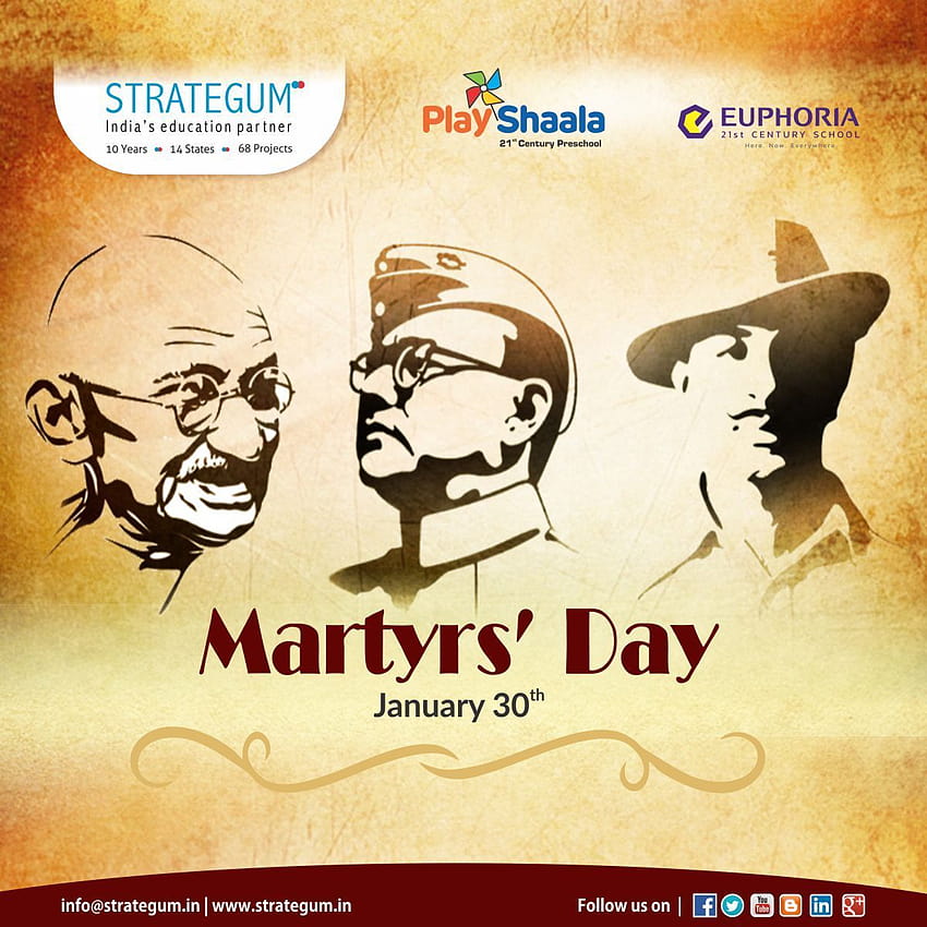 India merayakan Hari Martir atau Shaheed Diwas setiap tahun pada tanggal 30 Januari. Hari itu dipilih untuk menghormati para Martir pemberani kita yang telah meletakkan …, hari para martir mereka wallpaper ponsel HD