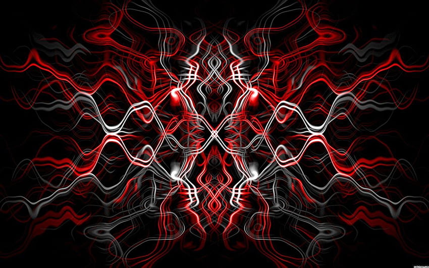 Червено абстрактно черно, абстрактно бяло и червено HD тапет