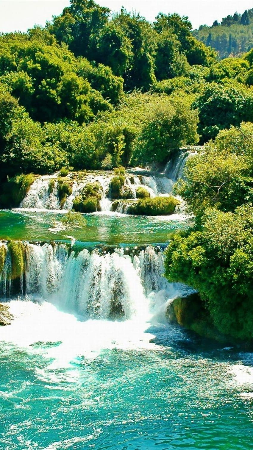Parc national de Krka, Croatie, cascades, arbres, verdure 750x1334, cascade parc national de krka croatie Fond d'écran de téléphone HD