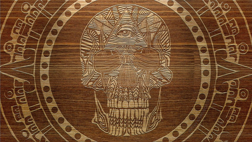 Ukiran Abstrak Seni Digital Mengukir Pola Simbol Masonik, simbol tukang batu Wallpaper HD