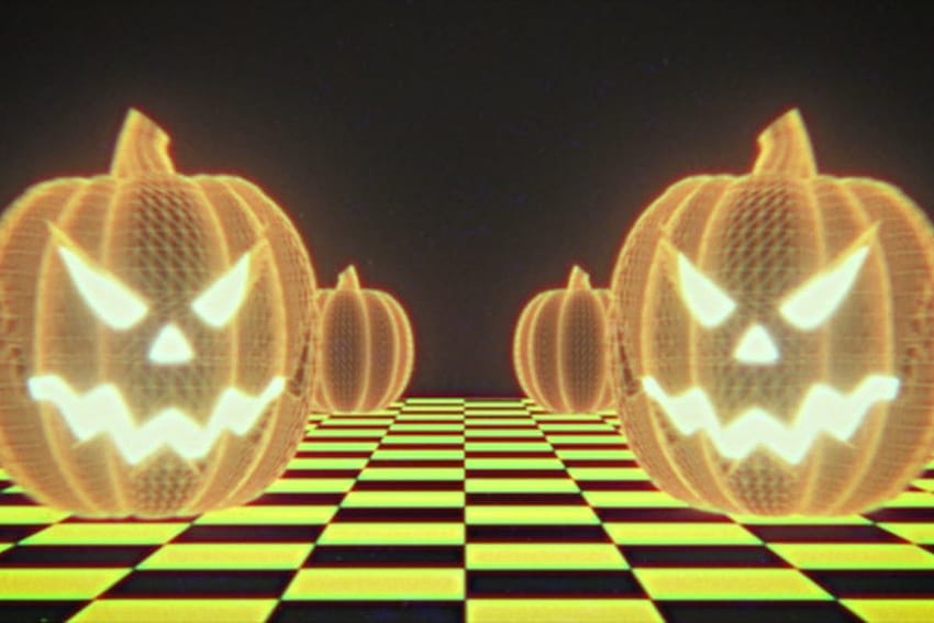 Halloween Vaporwave Backgrounds Loop by TheMissingPixel on Envato Elements HD wallpaper